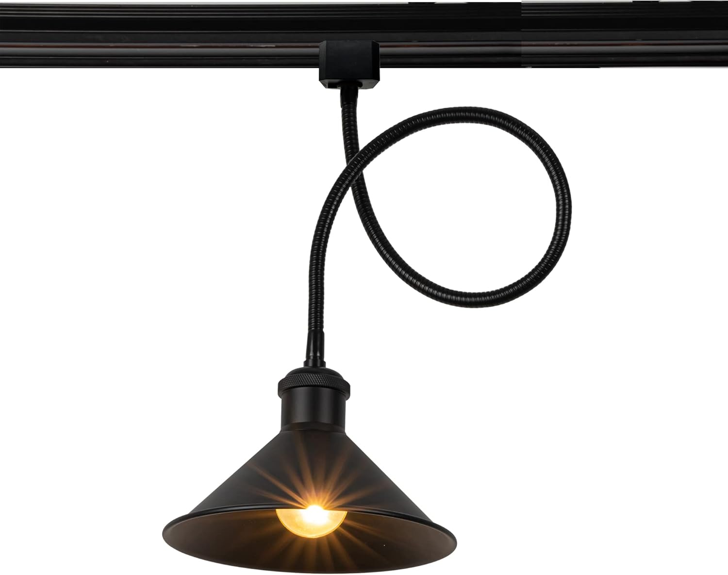 SKIVTGLAMP J Type Track Light,Black Iron Cone Lampshade Ceiling Spot