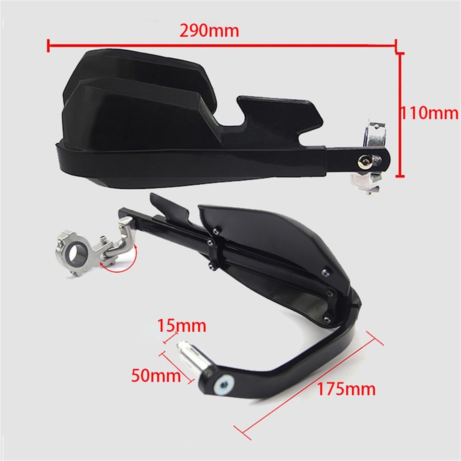 1 Paire De Protège-mains Moto 22MM 28MM Bouclier Protection Poignée Pour Suzuki Pit Bike Racing ATV(Wit)