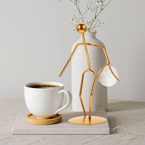 Miniatura 9 de DECHOUS Ornamentos Abstracto Baloncesto Escultura Escritorio Metal Arte Mesa Metal Arte Línea Metal Figura Metal Jugador de Baloncesto Estatuilla