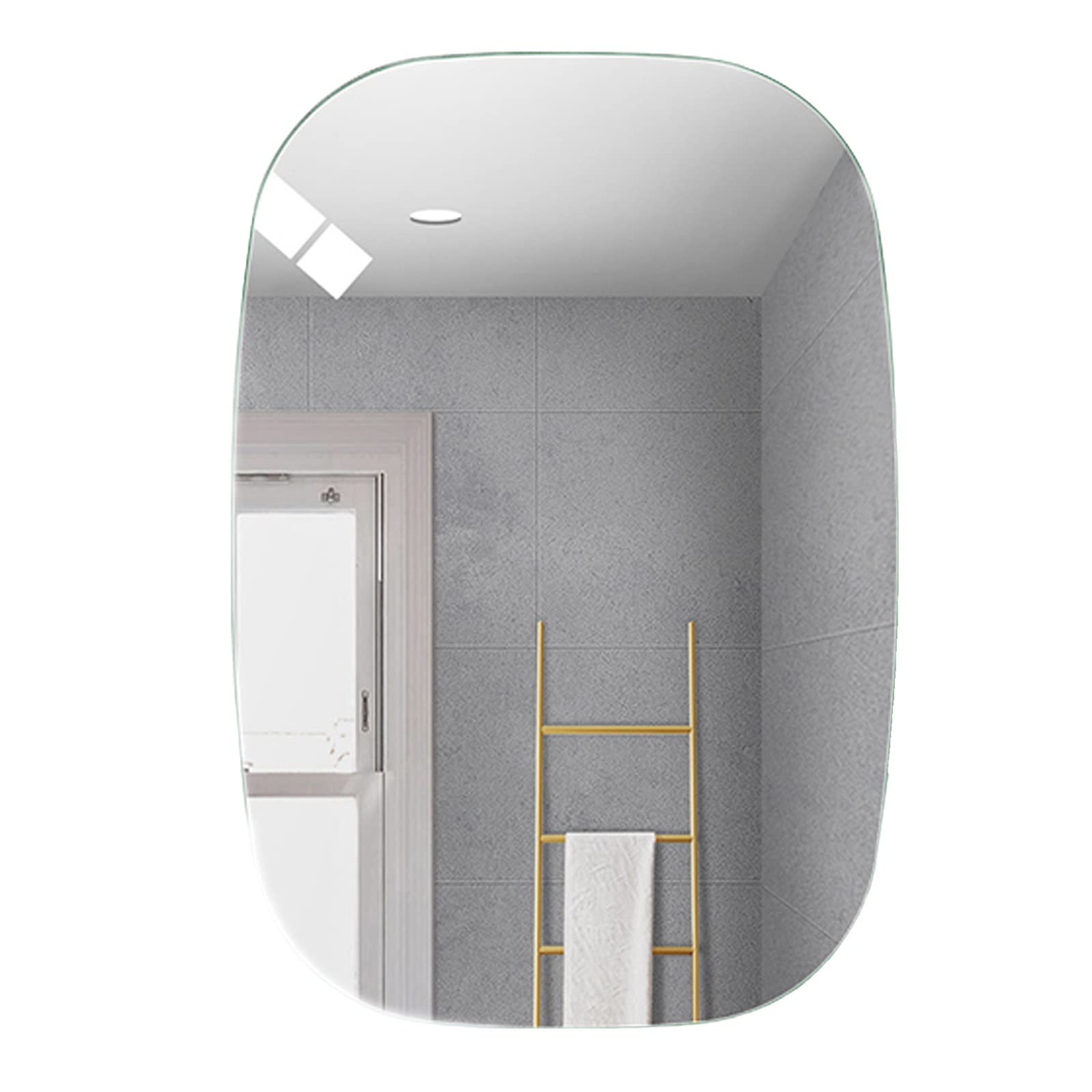 Frameless Bathroom Mirror Ultra-Slim Durable Makeup MirrorWall Mounted Mirror Rounded Corner DesignSmooth Without Hurting Handsclear Imaging Suitable For