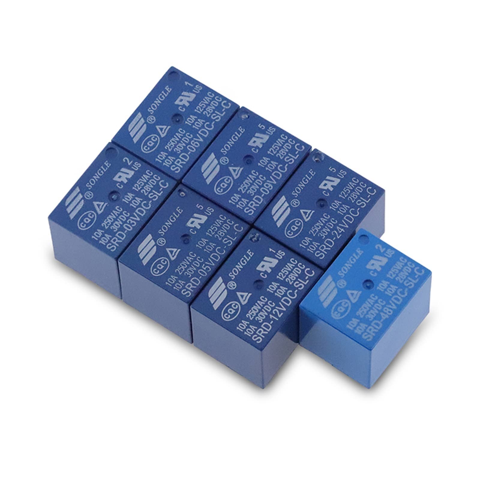 AERBNYEQP 5PCS/Lot Relays SRD-03VDC 05VDC 06VDC 09VDC 12VDC 24VDC 48VDC-SL-C 3V 5V 6V 9V 12V 24V 48V 10A 250VAC 5PIN T73