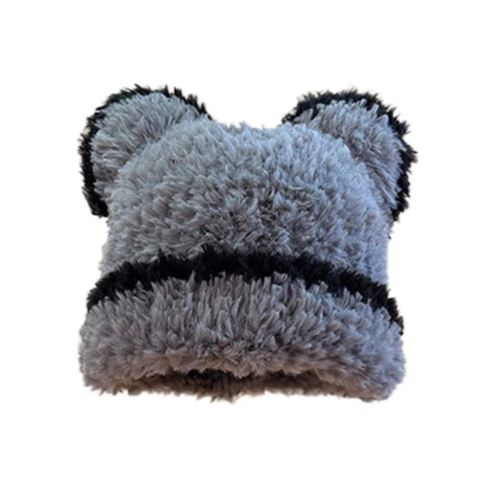 Gorros De Punto para Sombrero Tejido Beanie Sombrero De Oso Orejas Gorro De Invierno para Niñas