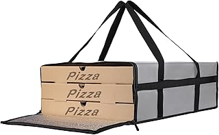 Insulated Pizza Delivery Bags, 20x20x6, Hot Food Warmers for Grubhub/Uber Eats, Catering & Parties (Grey, 1-Pack)