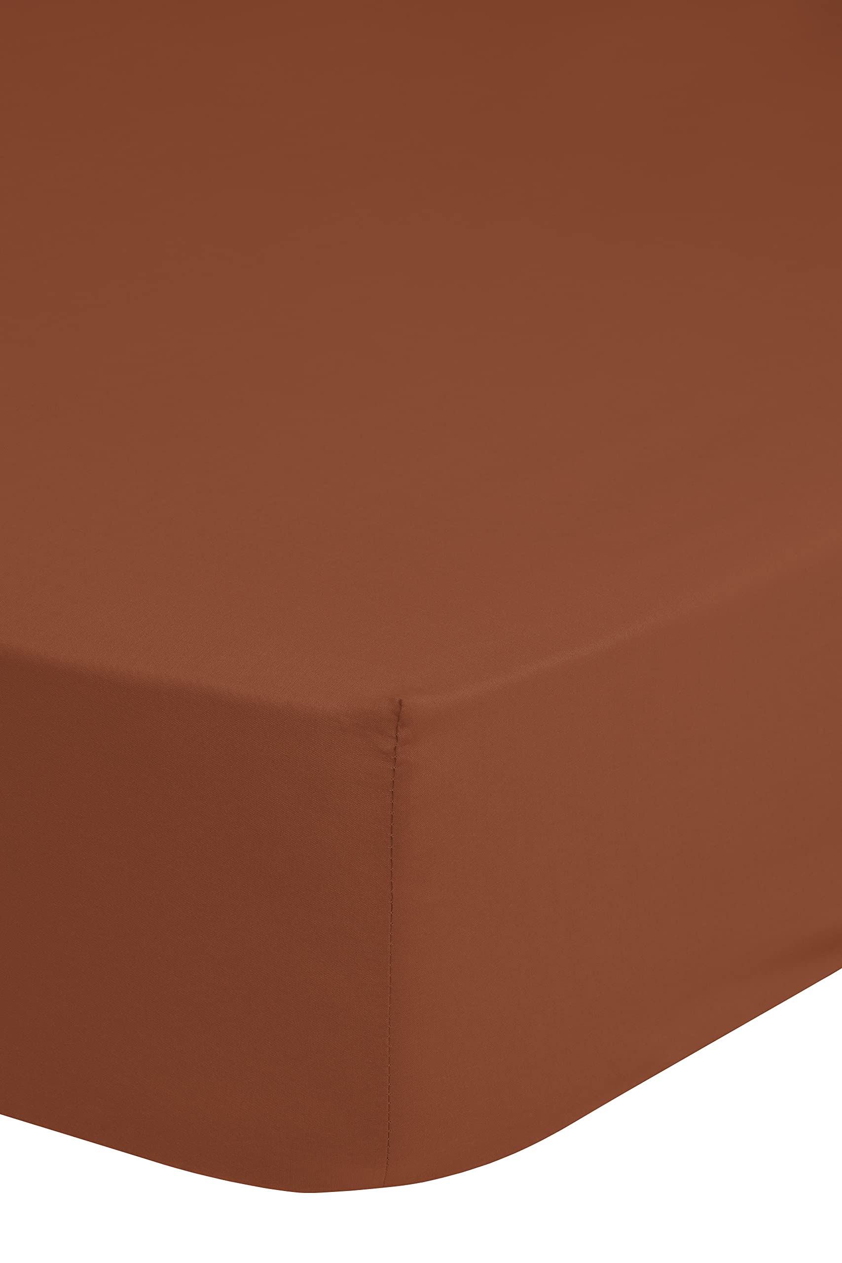 Good Morning! 100% Cotton Fitted Sheet 180 x 200 cm Terracotta
