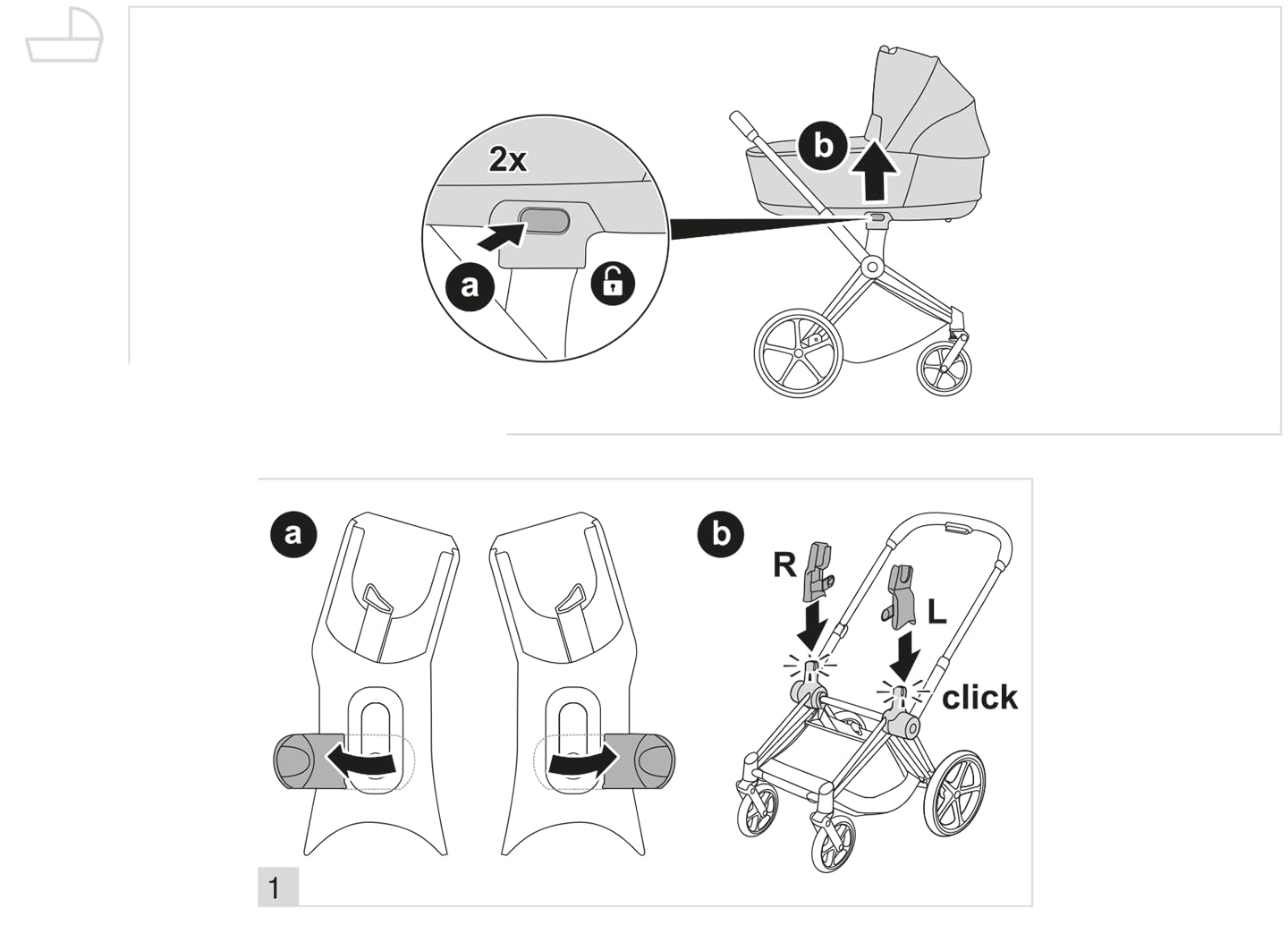 Autositz-Adapter Connect für Cybex Priam Kinderwagen