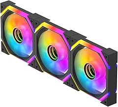 Jungle Leopard GALAXY-SE Infinity Mirror RGB PC Lüfter 120MM,1600±10% RPM,32 ARGB LEDs,5V3PIN ARGB und 12V4PIN PWM Lüfter (Black, Reverse-3PCS)