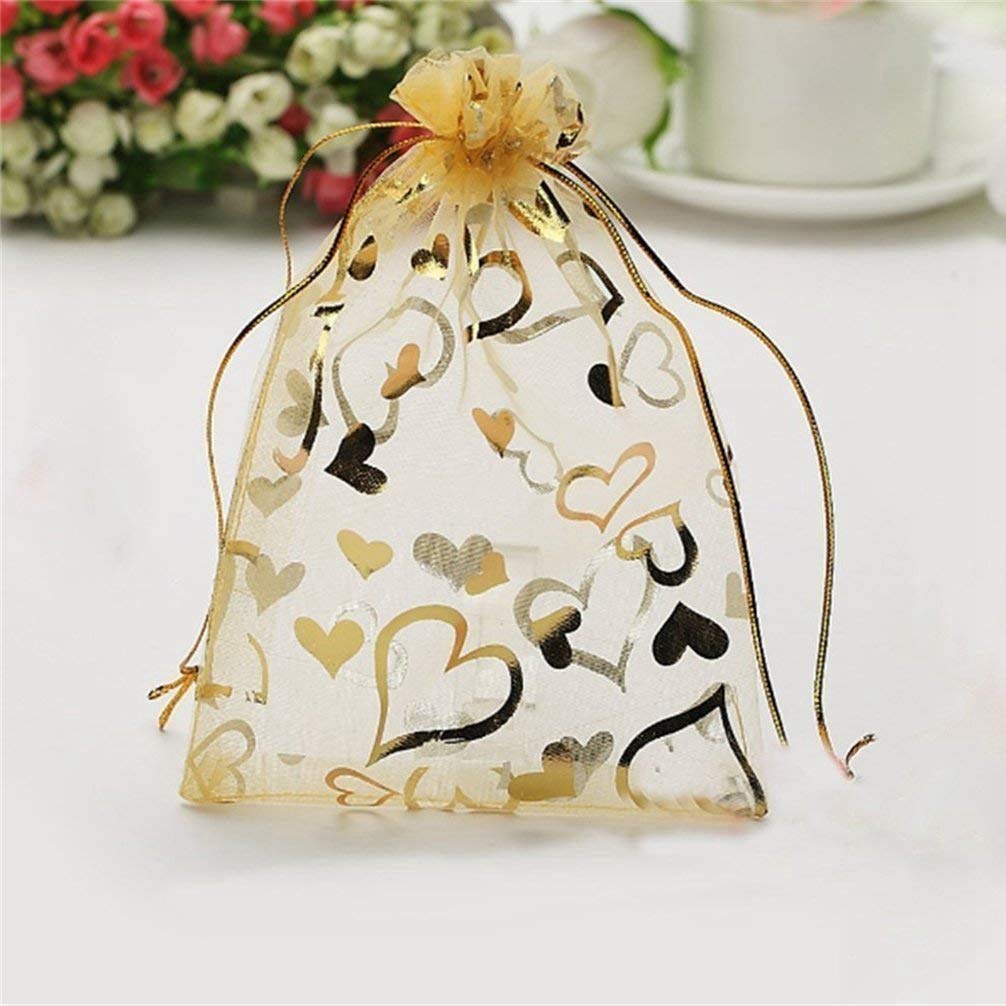 MOHUIED Lot De 50 Sachets En Organza Avec Cordon Serrage, 7 X 9 Cm, 12