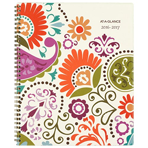 AT-A-GLANCE 150-905A-17 Academic Year Weekly/Monthly Planner, July 2016 - June 2017, Garden Party, 8-1/2