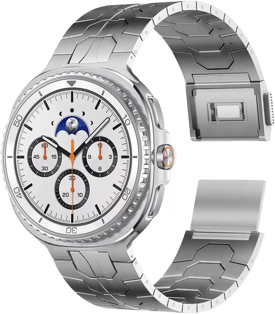 Titanium Magnetic Watch Band Compatible with Samsung Galaxy Watch 8 40mm/44mm/ 8 Classic 46mm, No Gap Replacement Strap for Galaxy Watch 8 for Women, Lightweight Skin-Friendly