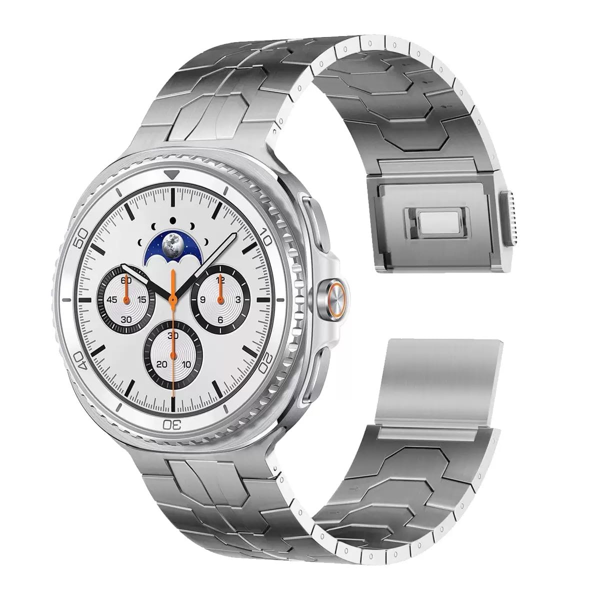 Bracelet de montre magnétique en titane compatible avec Samsung Galaxy Watch 8 40 mm/44 mm/8 Classic 46 mm, bracelet de rechange sans couture pour Galaxy Watch 8 pour femme, léger et durable