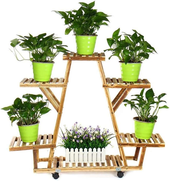 Solid Wooden Flower Rack Plant Stand Multi Flower Stand Shelves Bonsai Display Shelf Yard Garden Patio Balcony Flower Stand