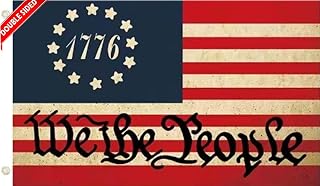 Double Sided We the People Flag 2x3FT- Heavy Duty 1776 Betsy Ross the United States Constitution Flags with 2 Brass Grommets Fade Resistant for Indoor Outside Decorations.