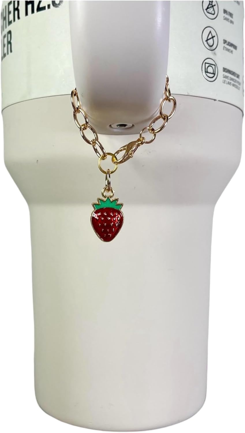 Tumbler Charm - Strawberry - Handle Charm - Cup Accessory - Summer Accessory - Unique - Jewelry - Gift for Women - Gift for Her