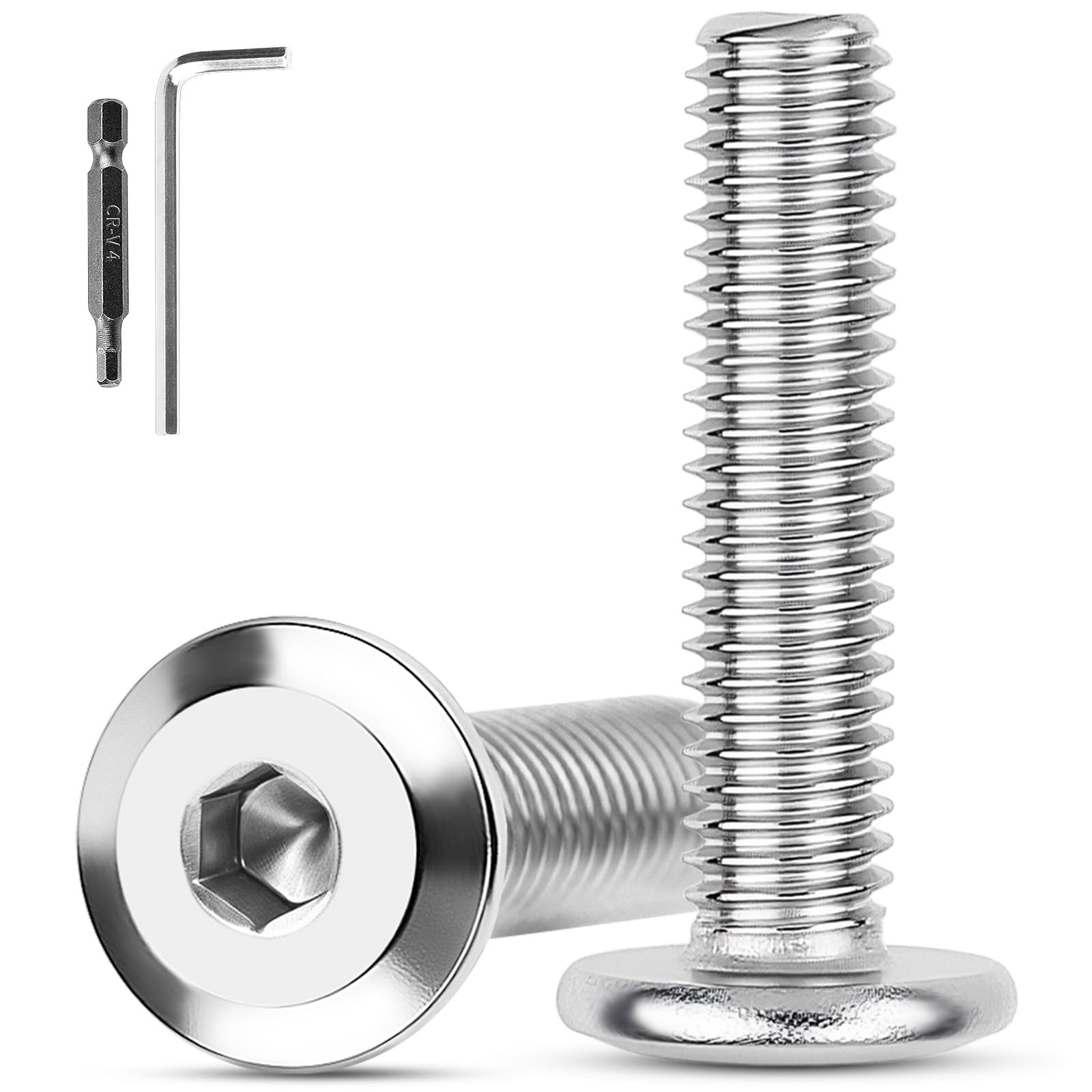 XRXYMQ M6 Bolts 25 Pcs M6 x 50 mm Flat Head A2 Stainless Steel