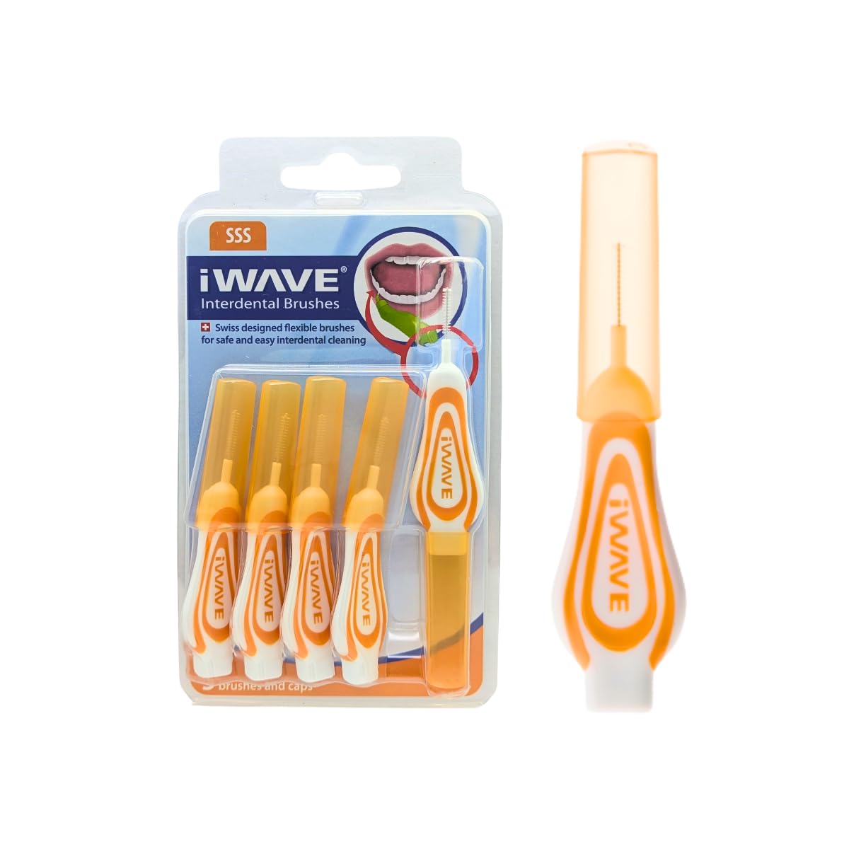 Oraldent Iwave Interdentals Brushes 0.45Mm Orange - 1 Pack Of 5