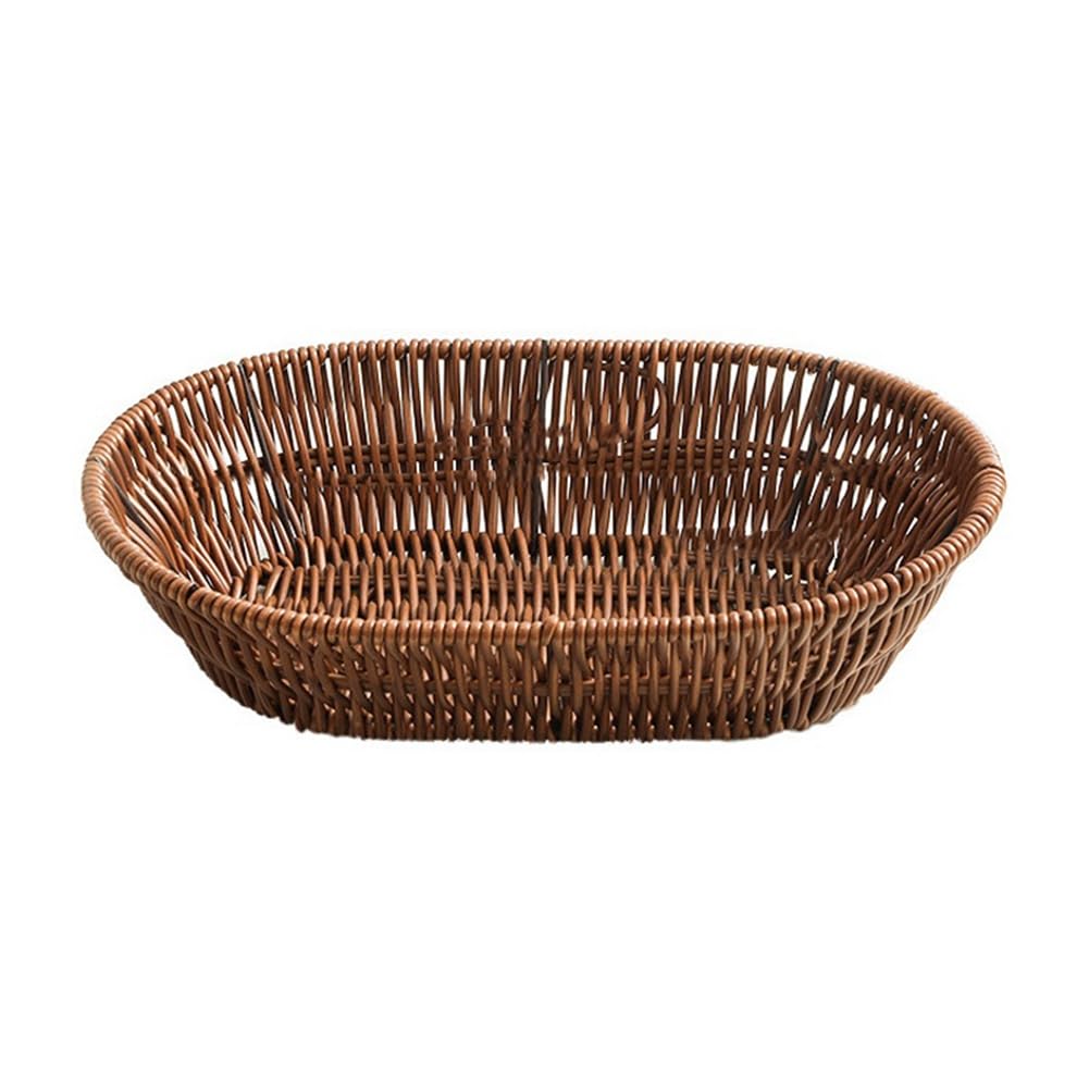 Nvanvmm Wicker Bread Basket, Tabletop Food Serving Trays, Handwoven Storage Basket Bin for Fruit in Home Restaurant & Bakery B