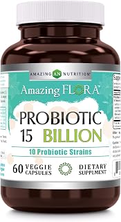 Probiotic 10 Strains 15 Billions | 60 Veggie Capsules Supplement | Non-GMO | Gluten-Free | Made in USA