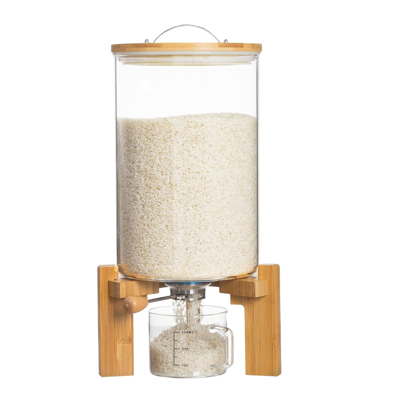 Photo 1 of ***MISSING LID AND CUP**
Aprilhp 8L Rice Dispenser - Glass Cereal Container with Airtight Lid