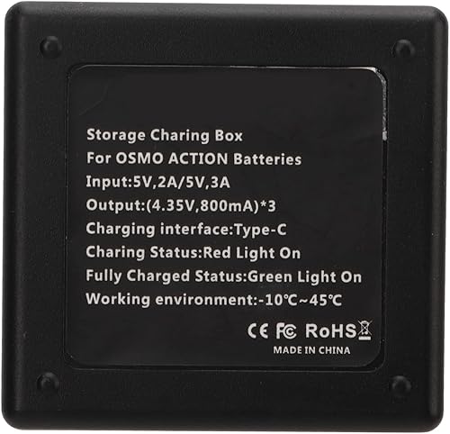 Miniatura 7 de 2 en 1 cargador de batería de almacenamiento de carga tipo C interfaz para DJI Osmo Action Camera Battery