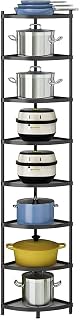 Kitchen Corner Shelf Rack, Multi-layer Pot Rack Storage Organizer Metal Shelves Holder (8 Tier)