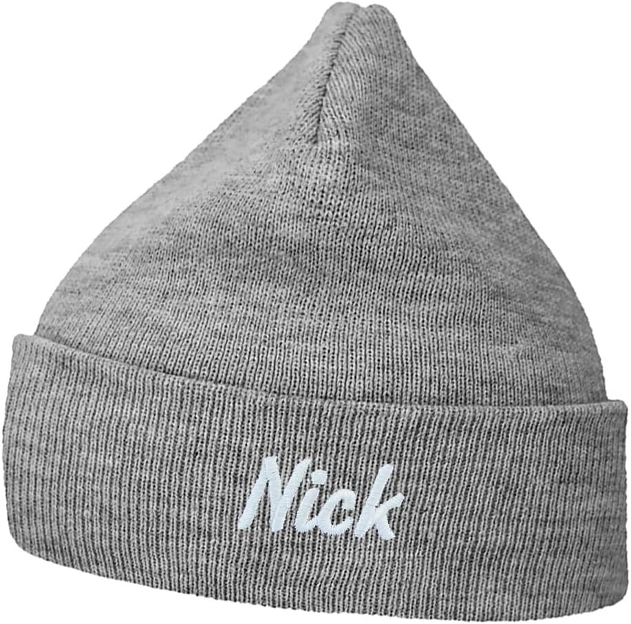 Mens Beanie Knit Hats Name Nick Gift Embroidered Unisex Casual Beanies Hats for Winter