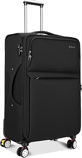 VJI 32" Softside Expandable Checked Luggage with Spinner Wheels, Black
