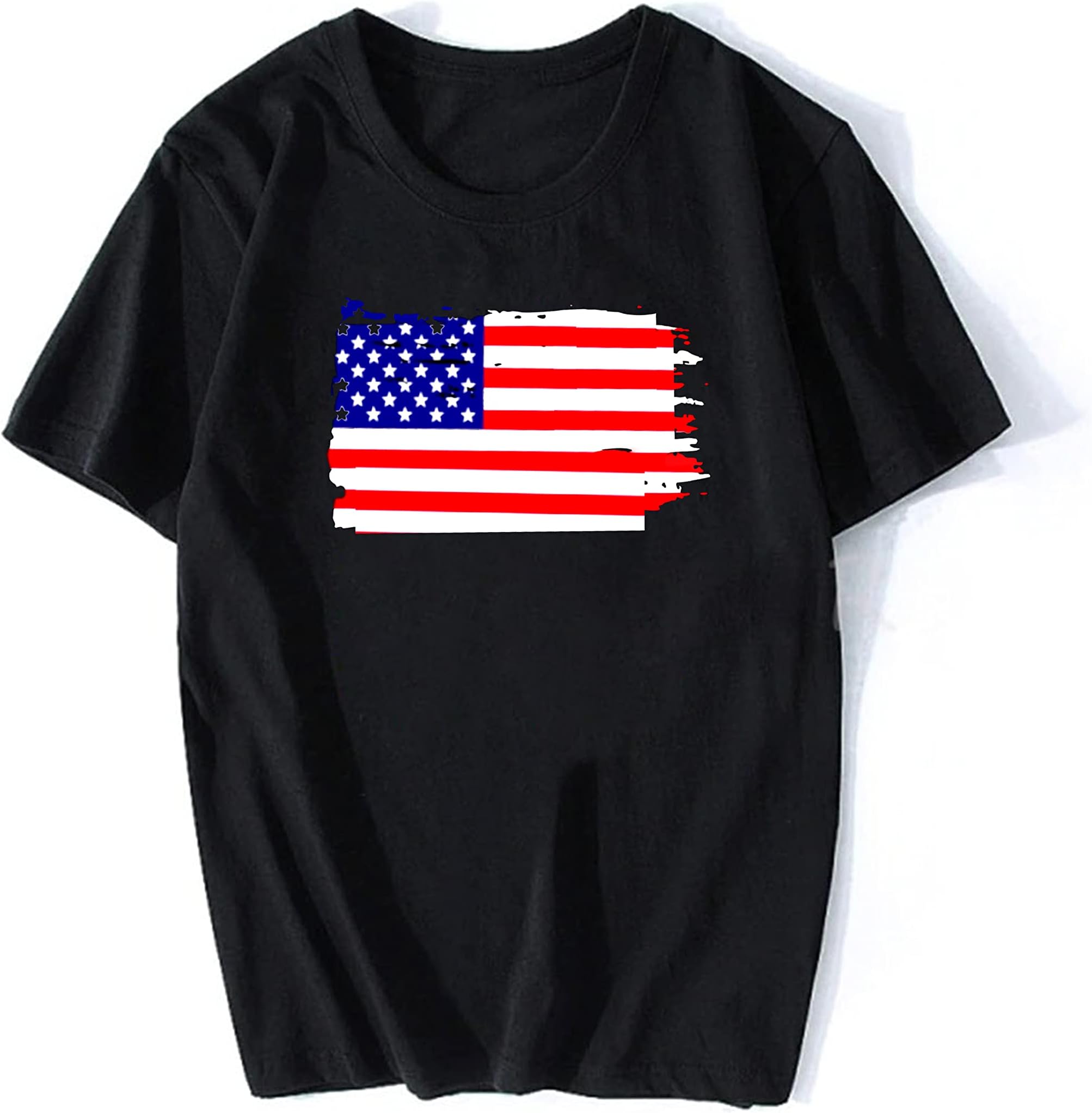 FASHION AND YOUTH Premium Unisex Bio-Washed Half Sleeve USA Flag Printed Solid Color Casual Round Neck T-Shirts | Regular fit Stylish Latest Collection