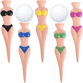 ZYFC Funny Golf Tees Lady Bikini 5 Pieces 76 mm/ 3 Inch Girl Golf Tees Women Golf Tees Plastic Golf Tees for Men Women Home Golf Training Golf Accessories Golf Practice