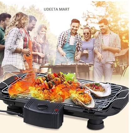 UDEETA MART Electric Barbeque Grill 2000W Tandoori Maker Indoor and Outdoor Grill, Non Stick, with 5 Temperature Adjustments, Portable Electric Grill, Non-Slip Feet
