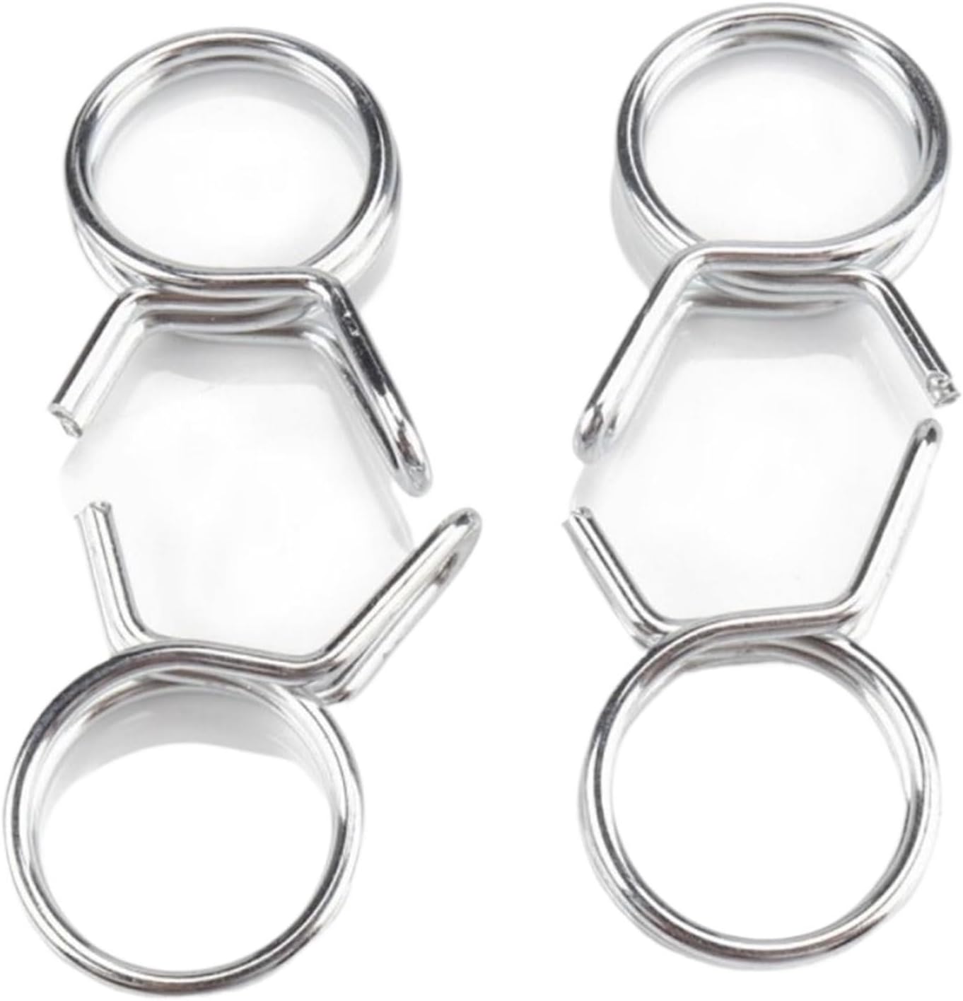 10 Pcs/set Hose Clamps Universal Pipe Spring Clamps Stainless Steel Sealing Pipe Clamps Hardware (Color : Silver, Size : 13mm)