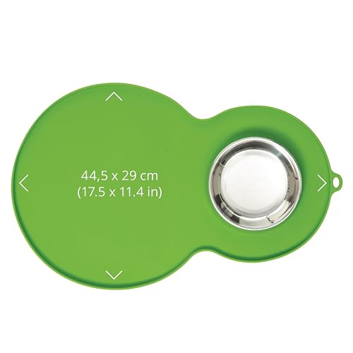 Catit Alfombra de Silicón para bebedero fuente con Comedero, Verde
