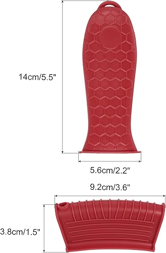 Miniatura 2 de uxcell 8 fundas de mango de sartén de hierro fundido, soporte de mango caliente de silicona, fundas antideslizantes resistentes al calor para sartén