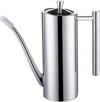 Sumerflos Olive Oil Dispenser Bottle Stainless Steel, 700ml/24oz Drip-Free Pouring Oil Pot, Large Oil Storage Container for Salad and Kitchen Cooking