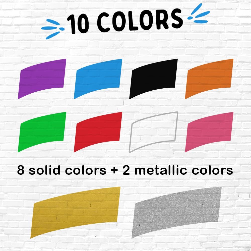15mm Jumbo Oil Based Paint Markers (10 Pack) - Oil Paint Pens for Metal, Fabric, Glass, Rocks, Automotive Car Tire, Furniture Touch Up Wood & Plastic Surfaces - Waterproof & Permanent Markers