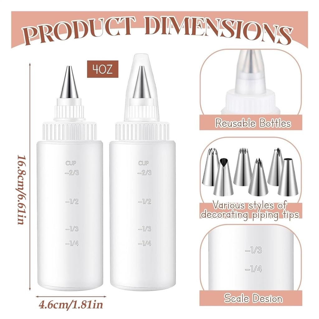 Pastry Making Set with 4 Mounted Vases and 6 Mounted Nozzles Daily Dining Kitchen Baking Tools