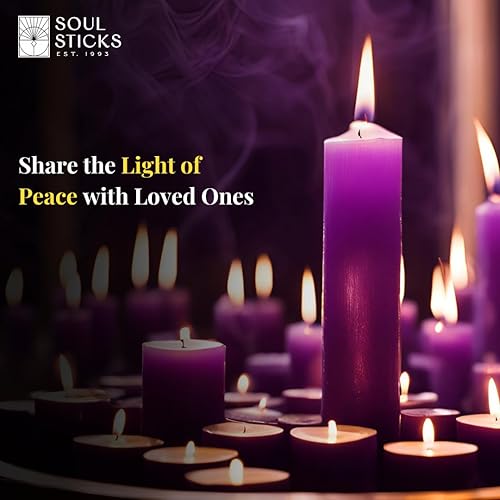 Miniatura 7 de Soul Sticks Peace - Velas cónicas de hechizo mágico de 4 pies, 20 unidades, ideales para altar, rituales, ceremonias, vela púrpura de meditación