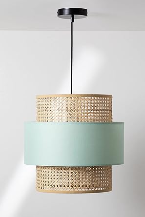 AKWAY wicker rattan cane webbing bamboo hanging lamp pendant lamp for home decoration premium ceiling light boho hanging ceiling lamp(14