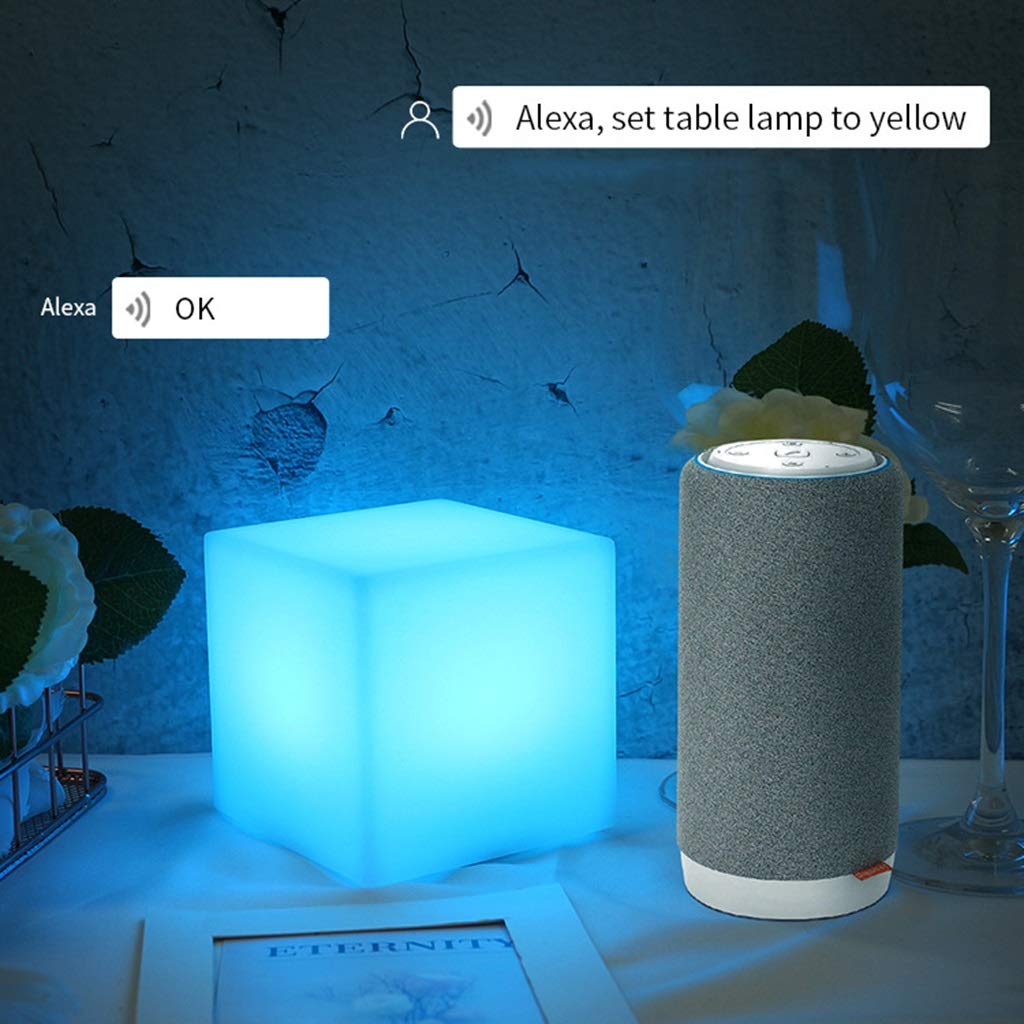 Lámparas de Noche WiFi, Control de Voz de la Aplicación, Luz de Noche LED RGB Inteligente, Compatible con Alexa Google Home, Función de Temporizador, para Sala de Estar, Sala de Niños