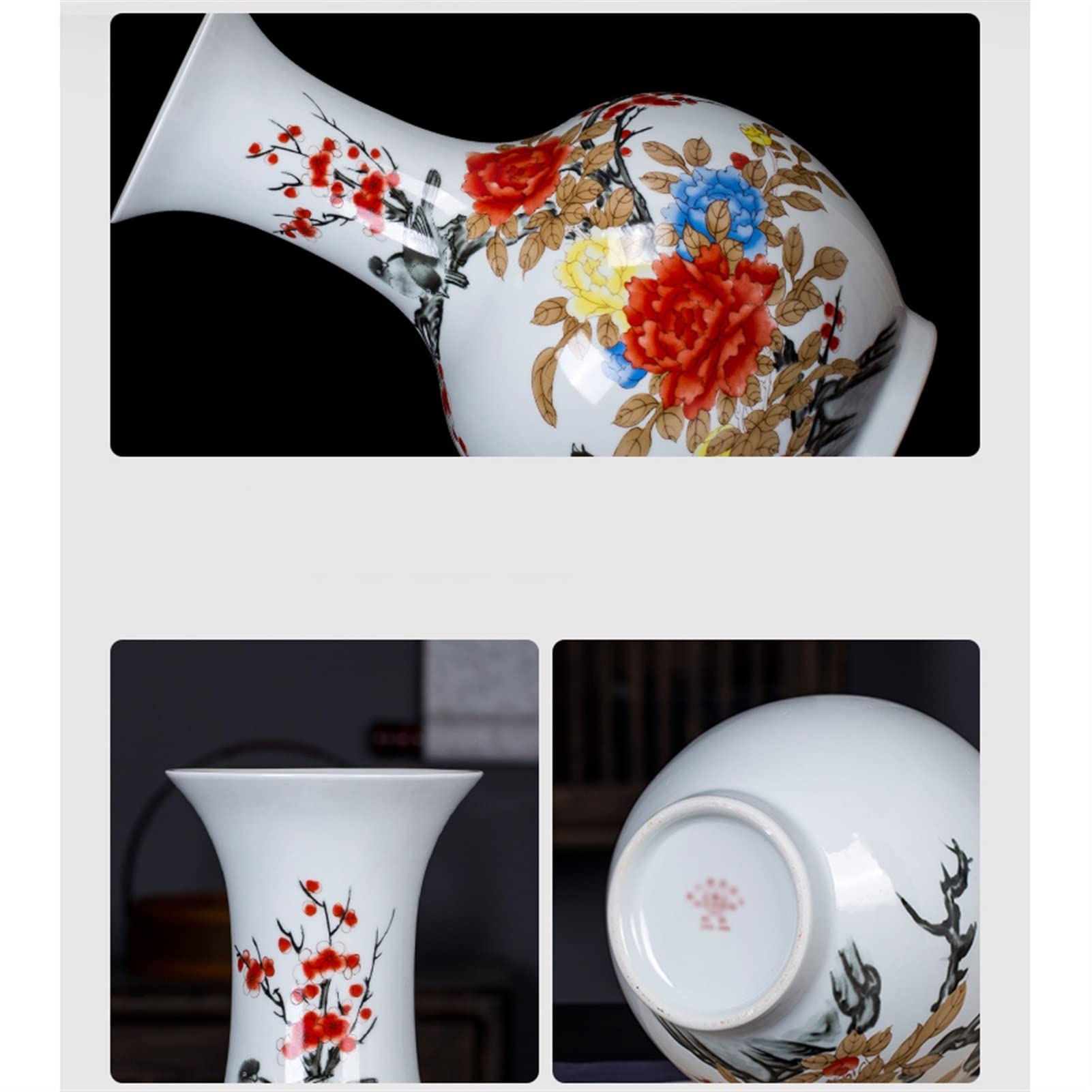 Amazon.co.jp: 花瓶 セラミック花瓶の新しい中国の手描きの磁器の花瓶 