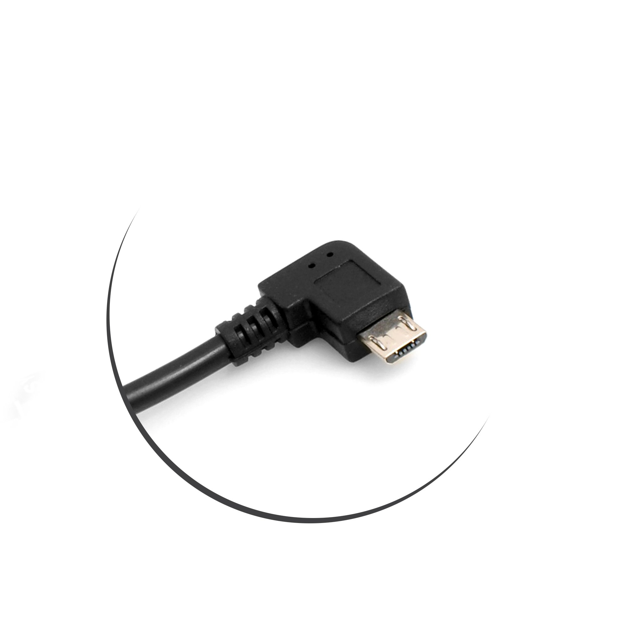System-S Gniazdo USB A kabel host do Micro USB (Male) 90° kąt lewy kątowy adapter OTG On The Go Host krótki kabel 13,5 cm