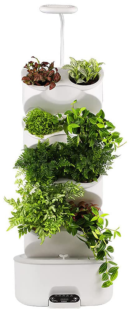 Système de Culture hydroponique, kit de Jardin d'herbes d'intérieur à 8 dosettes sur 4 étages avec lumière de Croissance LED et écran Tactile, Pots de pépinière pour bonsaïs, pour