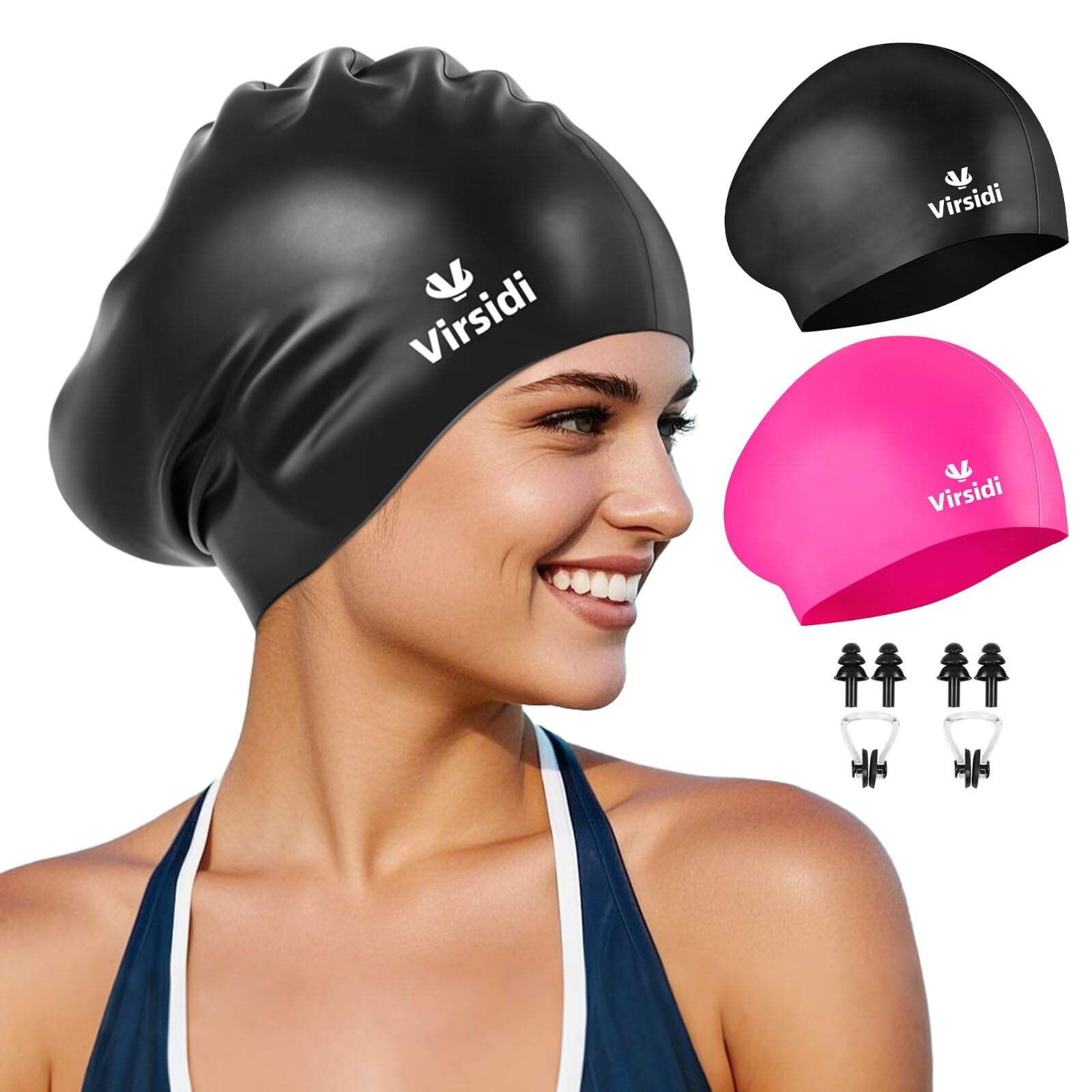 VIRSIDI 2-Pack Swim Cap