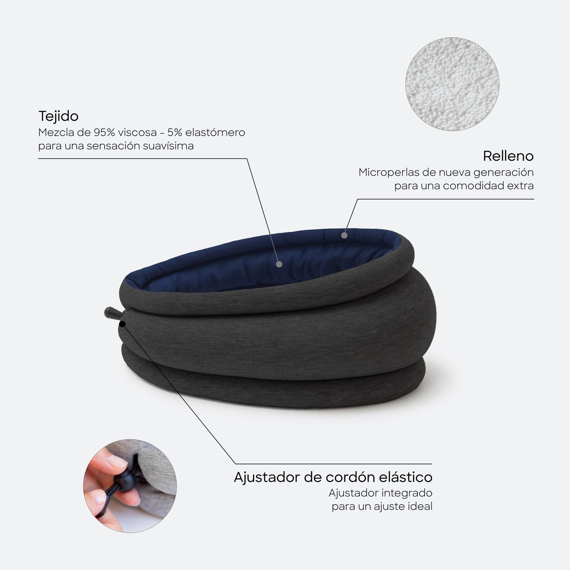 OSTRICH PILLOW Light - Almohada de Viaje y Almohada para Siestas - Confort Premium y Ligero, Ajustable a Tu Cabeza, Pequeña y Versátil
