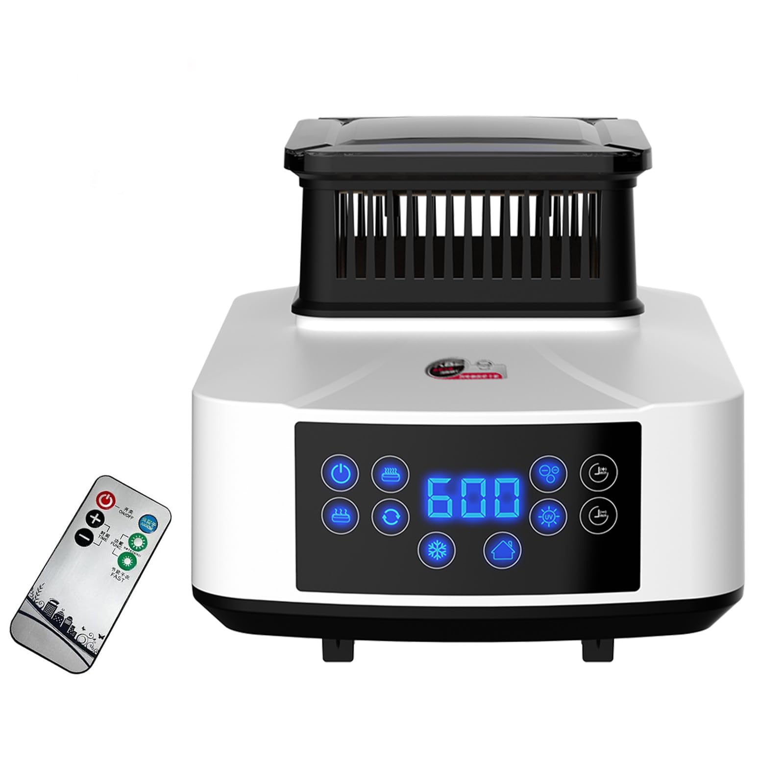 Asciugatrice elettrica, 2200 W, con telecomando, 60 – 240 minuti, per dormitori, appartamenti (bianco)