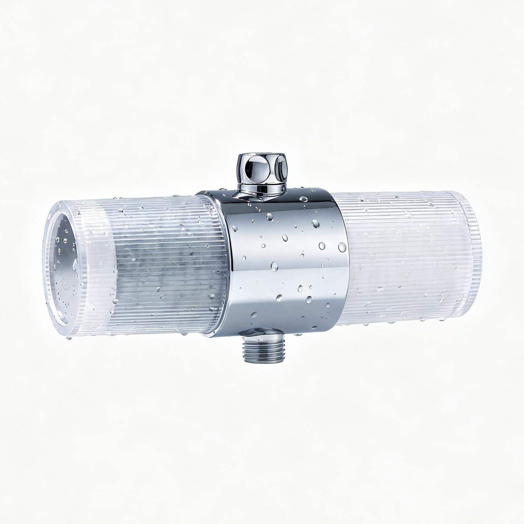 Filtro doccia 15 livelli in linea ACF contro il calcare e il cloro per acqua dura (argento) | Riduce metalli pesanti, sporco, portata 6-8 l/min, montaggio senza attrezzi per pelle e capelli più sani