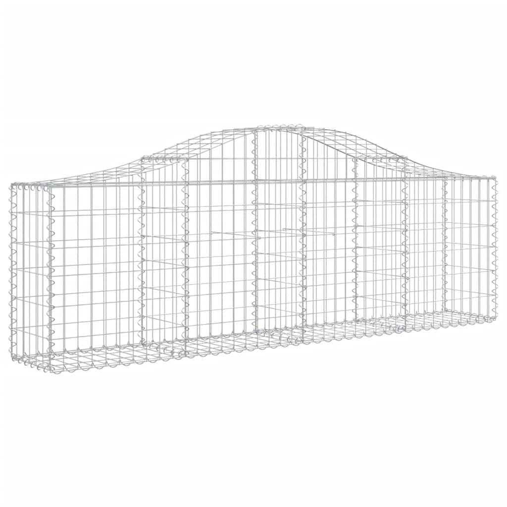 Juego de 18 gaviones de arco alto, 200 x 30 x 60 – 80 cm, hierro