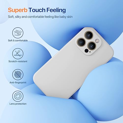 Miniatura 3 de Miracase Funda diseñada para iPhone 14 Pro con protector de pantalla, protección de cámara mejorada, funda de goma de silicona líquida a prueba de