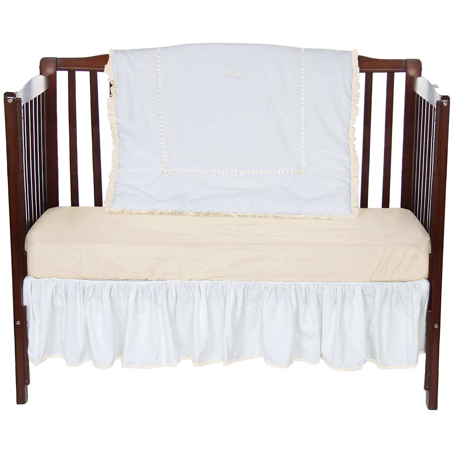 Baby Doll Bedding Unique 3Piece Crib Bedding Set, Ivory