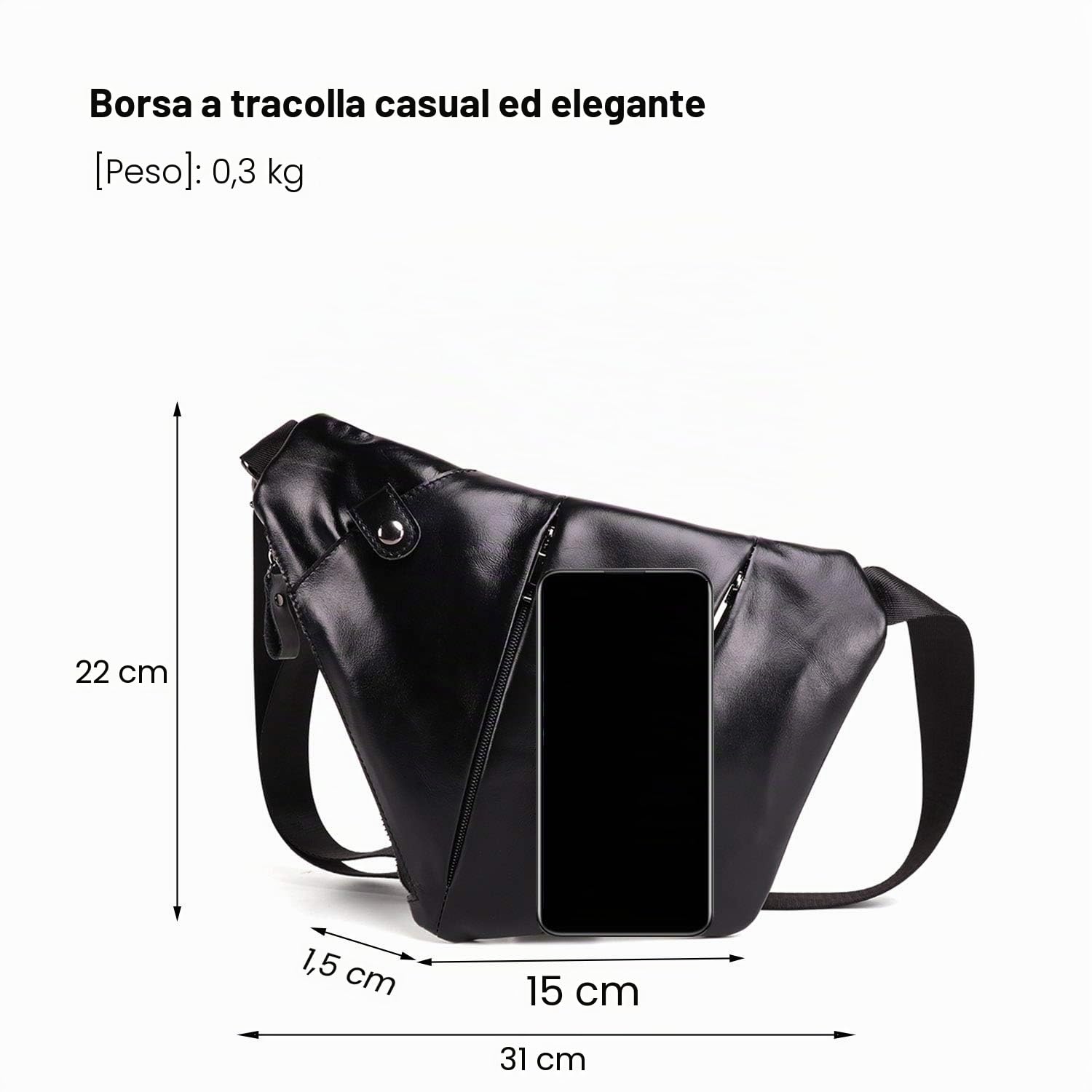 FANDARE Nuovo Monospalla Zaino Uomo Monospalla Pelle segmentato Borsello da Uomo Borsa a Tracolla Borsa Sportiva Sling Crossbody Bag Affari Ciclismo Viaggio Grande Capacità Impermeabile Nero