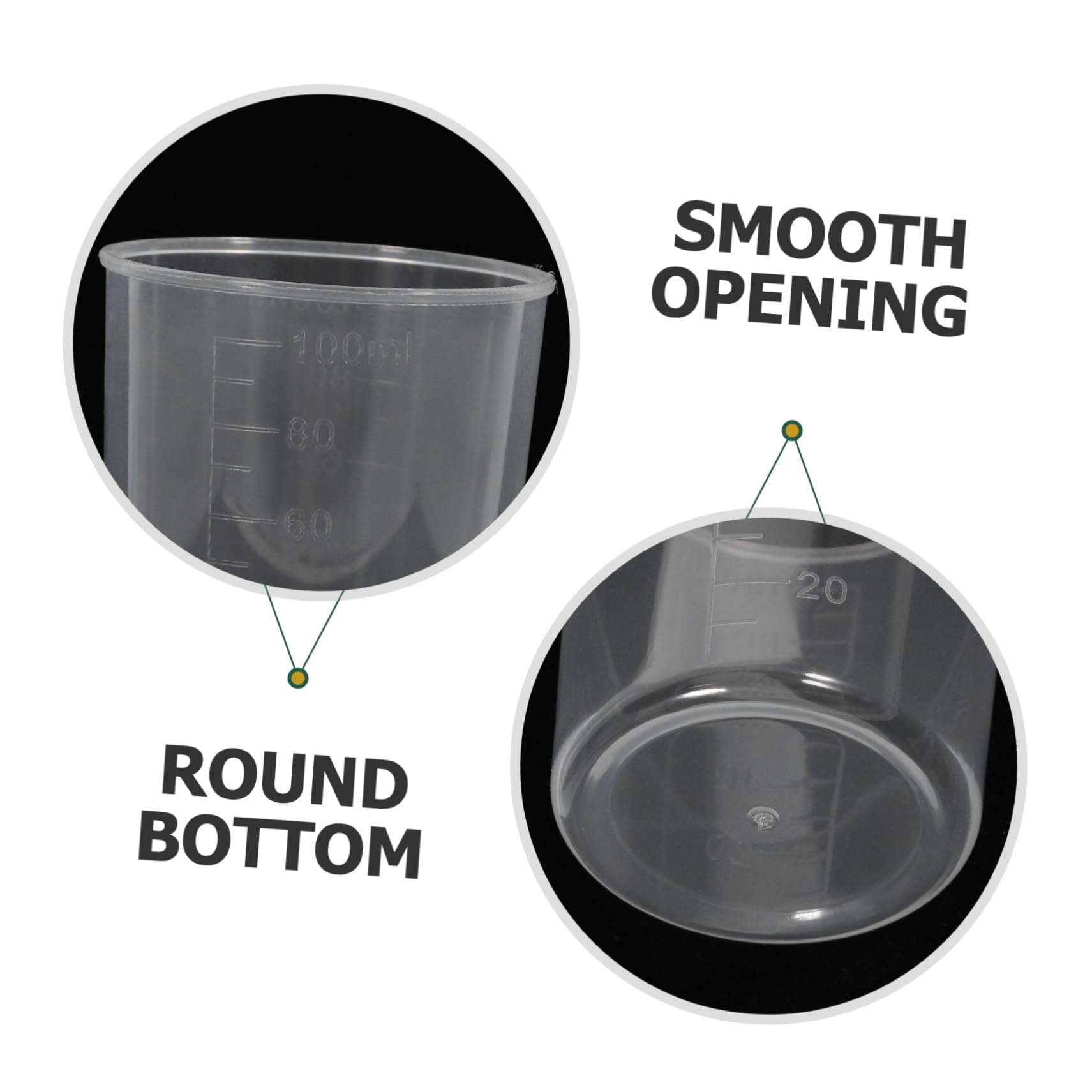 FUNOMOCYA Reusable Measuring Cups Set 30pcs Plastic Beakers Lids Lab Measuring Tools for Science Experiment